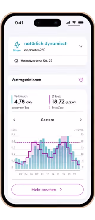 enercity App mit dynamischem Stromtarif